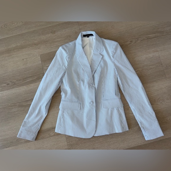 NWT Amanda and Chelsea Blue and White Stripped Suit Set Small/6 - Picture 3 of 11